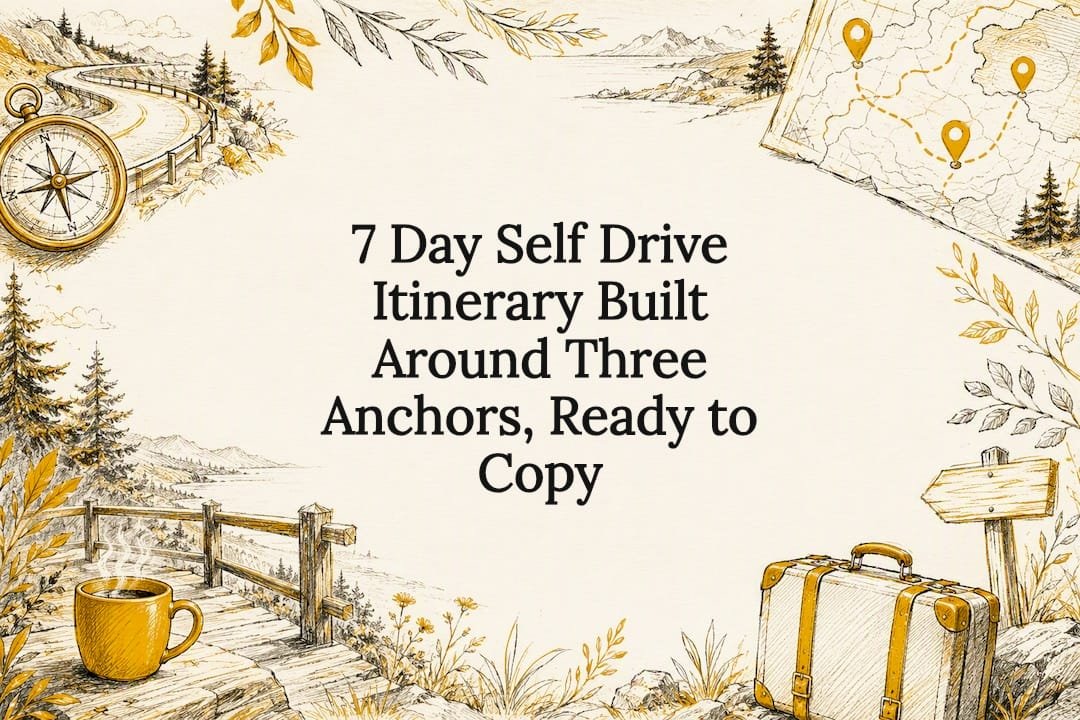 Self-drive itinerary decorative title card
