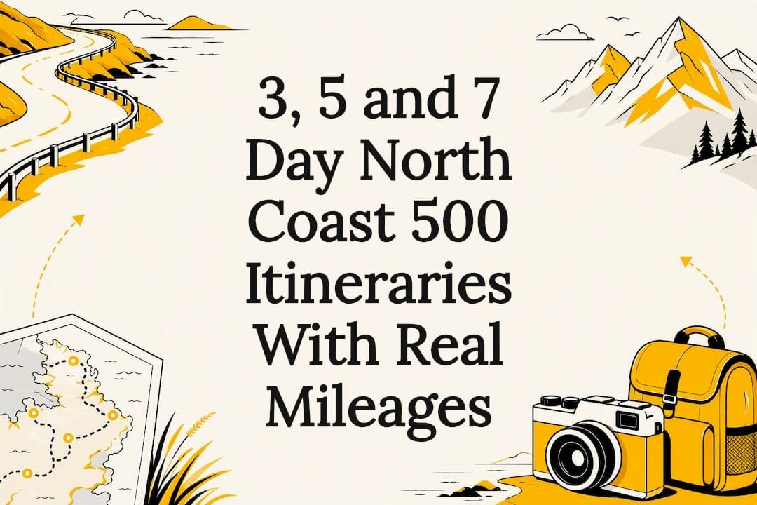 Decorative North Coast 500 itinerary illustration
