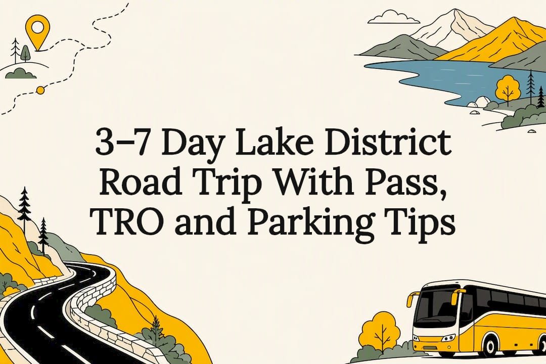 Decorative Lake District road trip title card