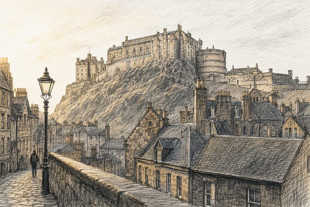 Edinburgh Castle above the Old Town