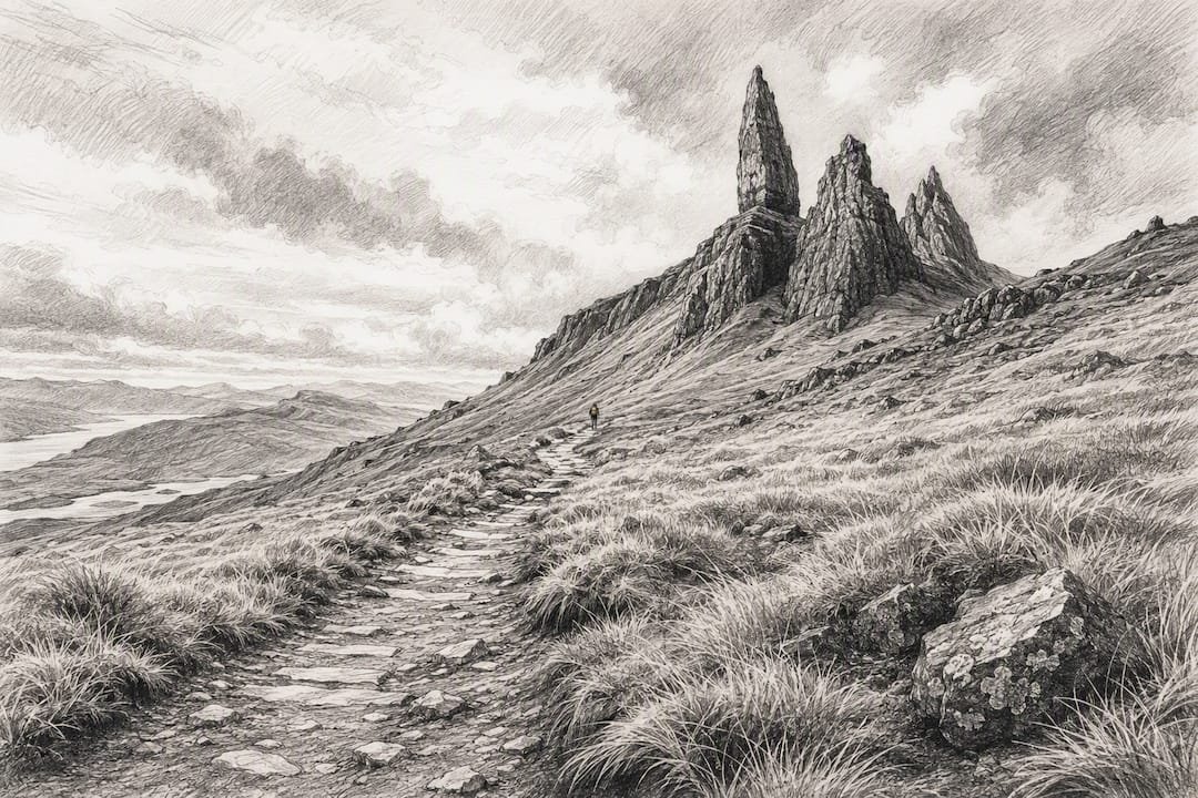 Trail leading to Old Man of Storr