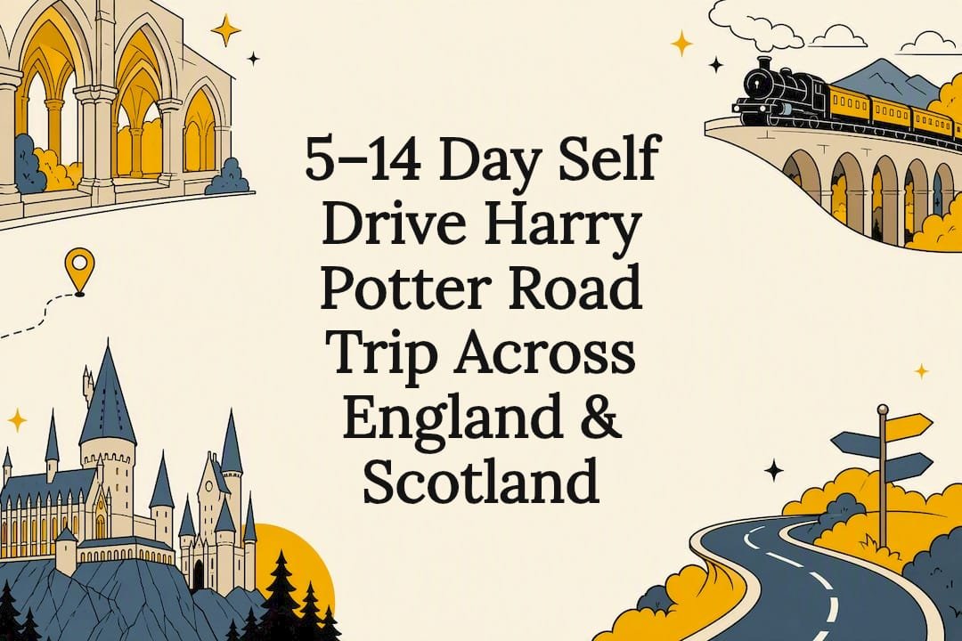 Harry Potter England Scotland road trip title card