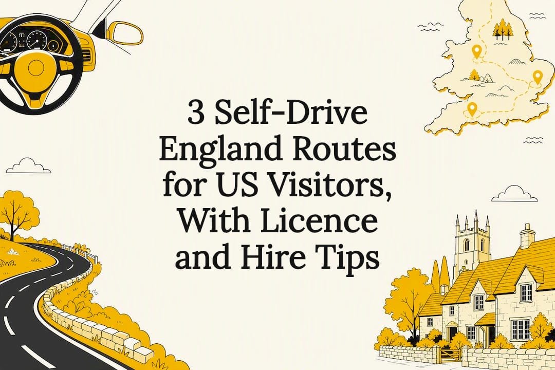 Illustrated England self-drive route title card