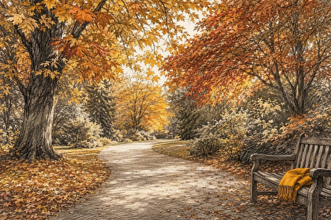 Autumn trees lining a Westonbirt path