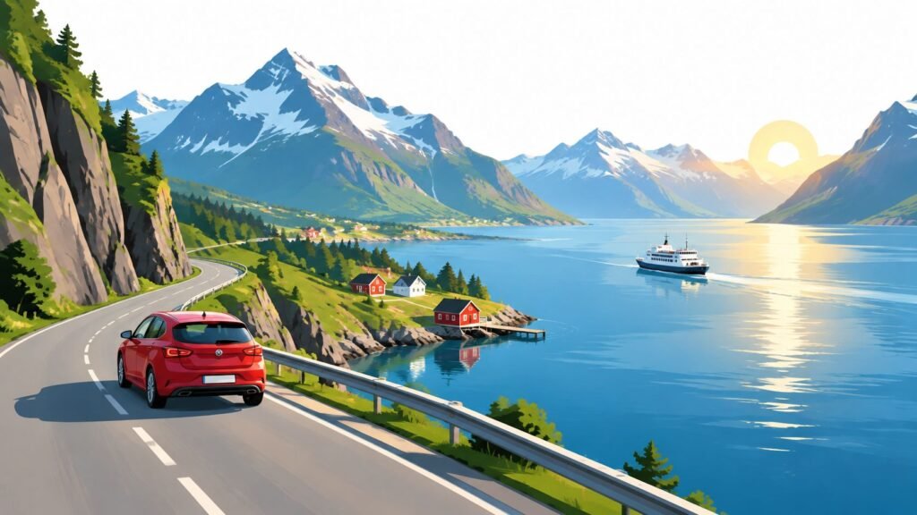 Norway road trip coastal scenery