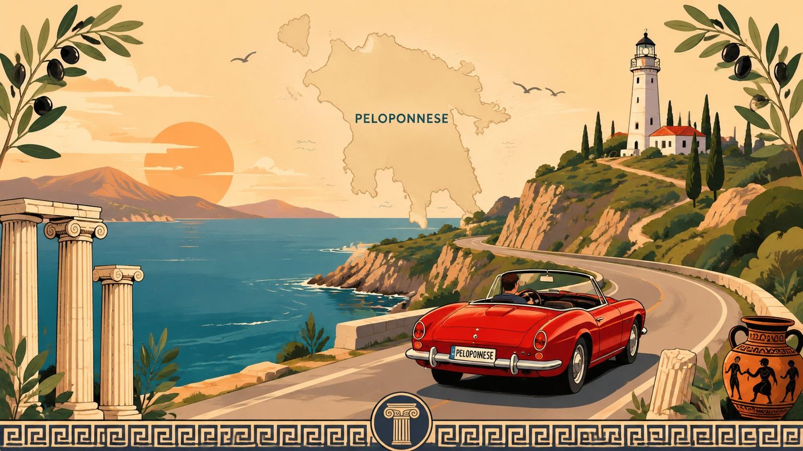 Peloponnese road trip coastal drive